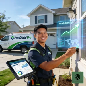 Best pest control companies in the US — uniformed technician inspecting residential home exterior